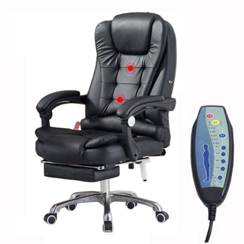 Boss Leather Ergonomic Massage Revolving Recliner Swivel Office Chair 
