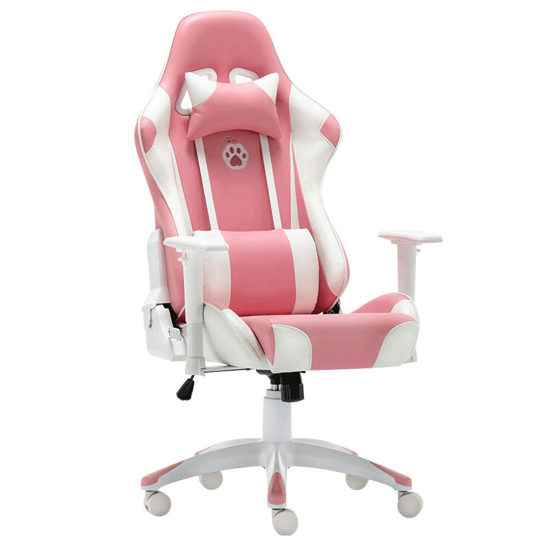 2021 new design synthetic pu leather adjustable height office computer pink gaming chair 