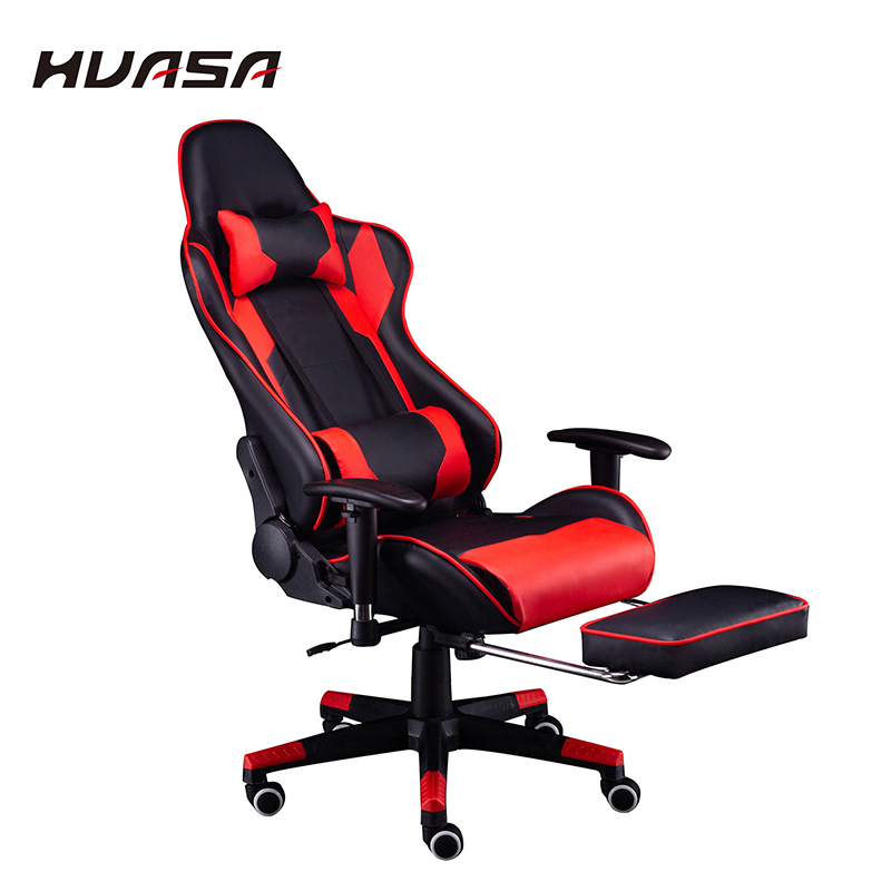 White Game Racing Chair LED Lights Big Gaming Chair Gaming Chair With Footrest 