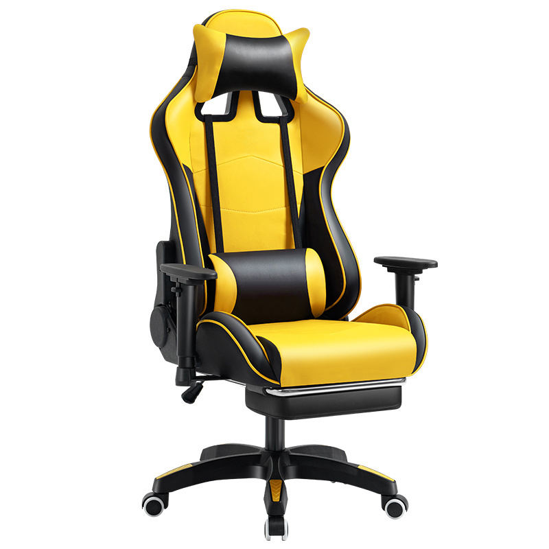 Cheap Yellow and Black PU Leather High Back Office Gaming Chair 