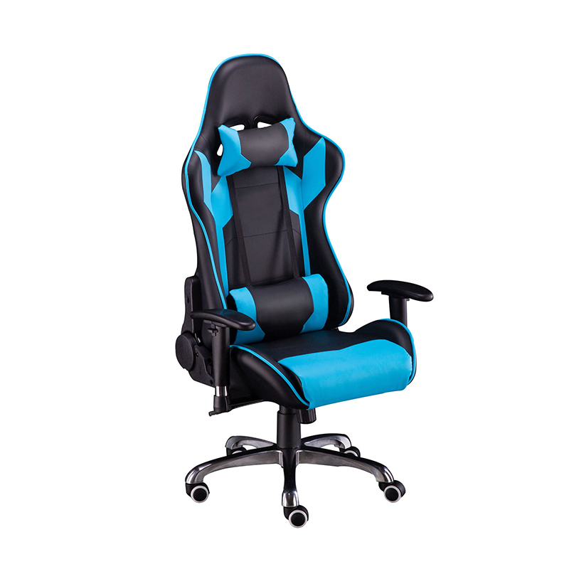 China Professional Manufacture PU PVC Racing Leather Blue Gaming Chair 