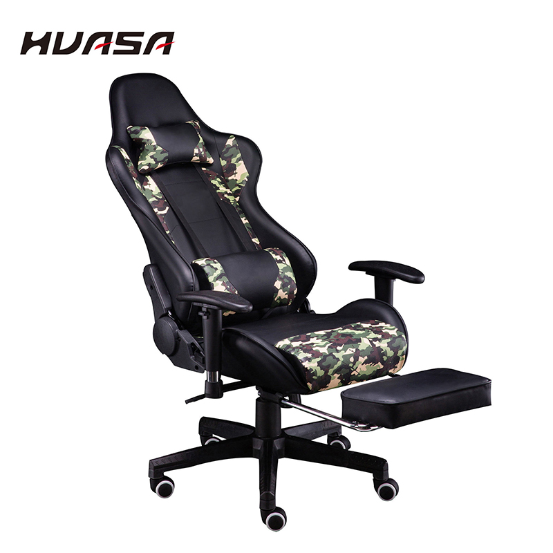 White Game Racing Chair LED Lights Big Gaming Chair Gaming Chair With Footrest 