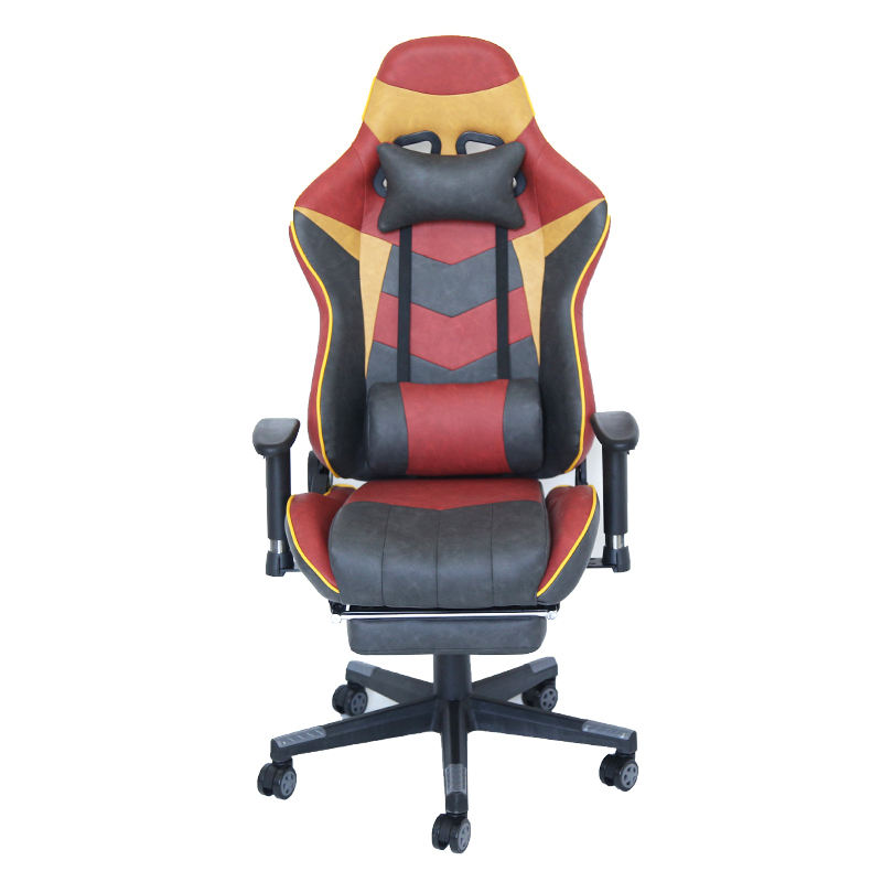 Ergonomic hot sale high end gamer pc vintage leather gaming chair with footrest 