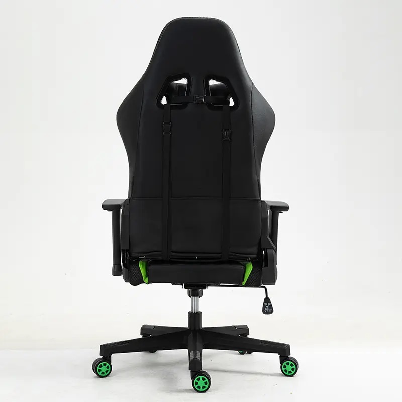 Black high back ergonomic racing gaming chair leather executive office chair with 2D armrest 