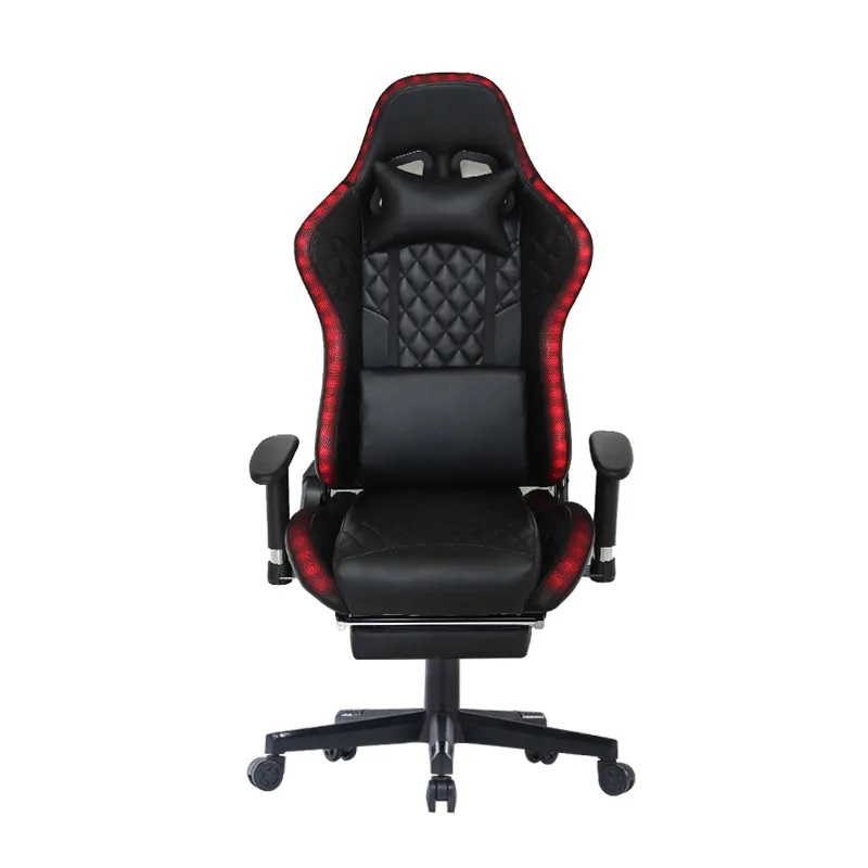 Modern Comfortable Office Black Computer Gaming Led Light Chair 