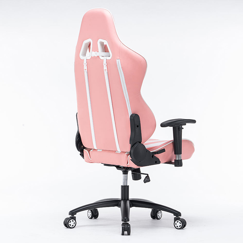 Wholesale cheap gamer computer chair swivel gaming chair pu pink leather ergonomic racing chair with footrest 