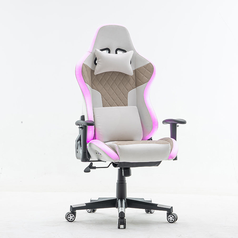 Gaming chair rgb with headrest and waist pillow 