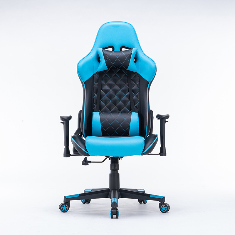 Cheap Adjustable Armrest Swivel Sky Blue Racing Chair Gaming Chairs 