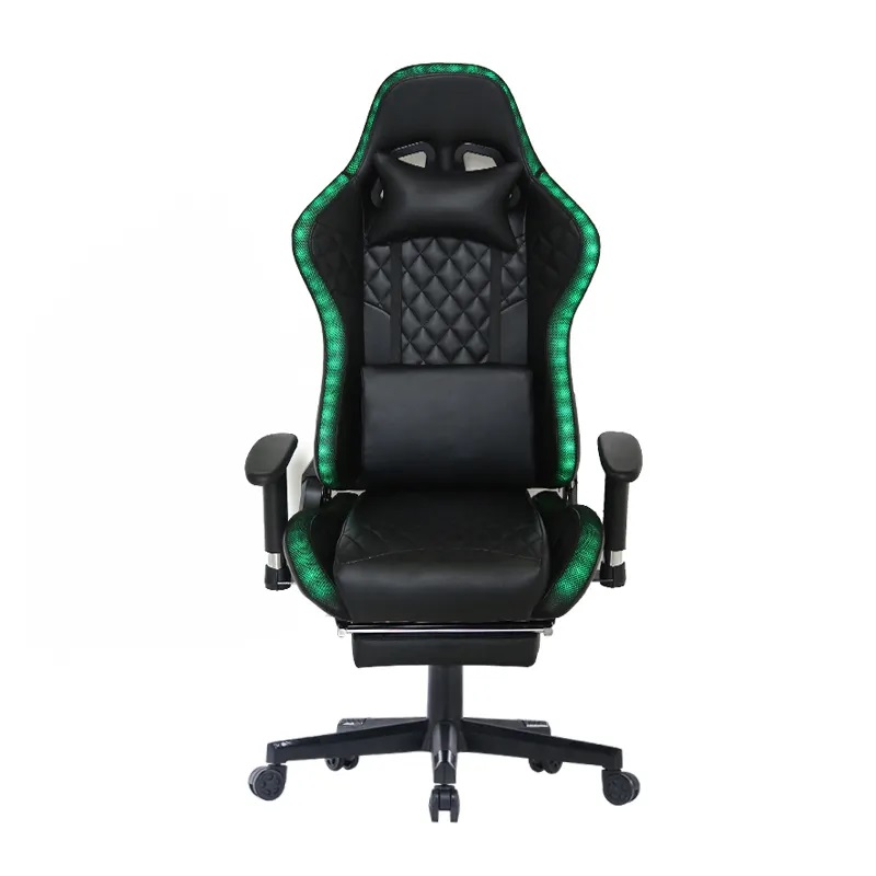 Modern Comfortable Office Black Computer Gaming Led Light Chair 