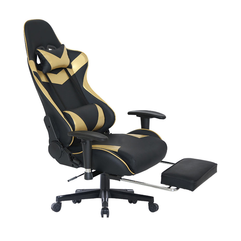 High end gaming chairs with footrest and pillow for gaming 