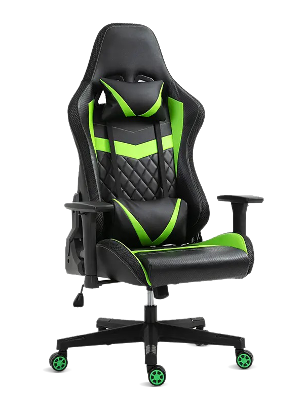 Black high back ergonomic racing gaming chair leather executive office chair with 2D armrest 
